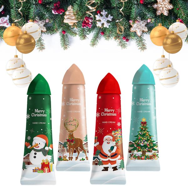 Crema per le mani,Regalo di Natale,Crema Nutriente Per Le Mani,Creme Mani Portabili,Ice Cream Style,Regalo Donna,per il piede,per l'inverno, profumo,per il giorno,crema idratante,4pc