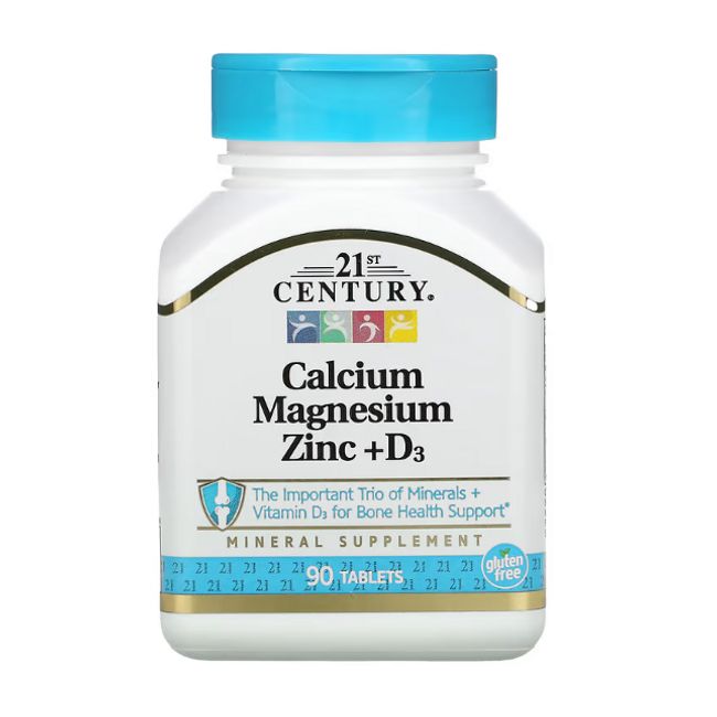 21st Century Calcium Magnesium Zinc + Vitamin D 3 90 tablets / High-content nutrient / Highly recommended by pharmacists / Cost effective 2-3 months