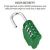 SISAV 4 Digit Combination Lock,Gym Padlock,Outdoor Combination Padlock,Suitable for School Lockers,Tool Boxes,Fences,Gate(Green 2 Pack)