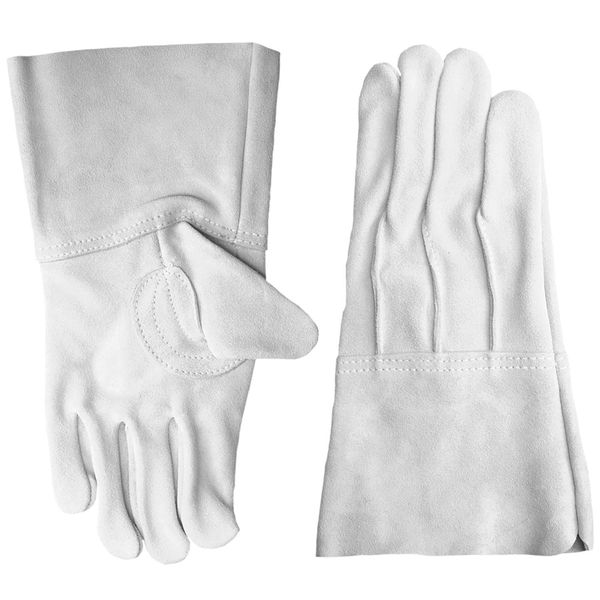 Ace AG053Y Cow Split Leather Welding Gloves, Outer Seam, Medium Sleeve, One Size Fits Most, Gray