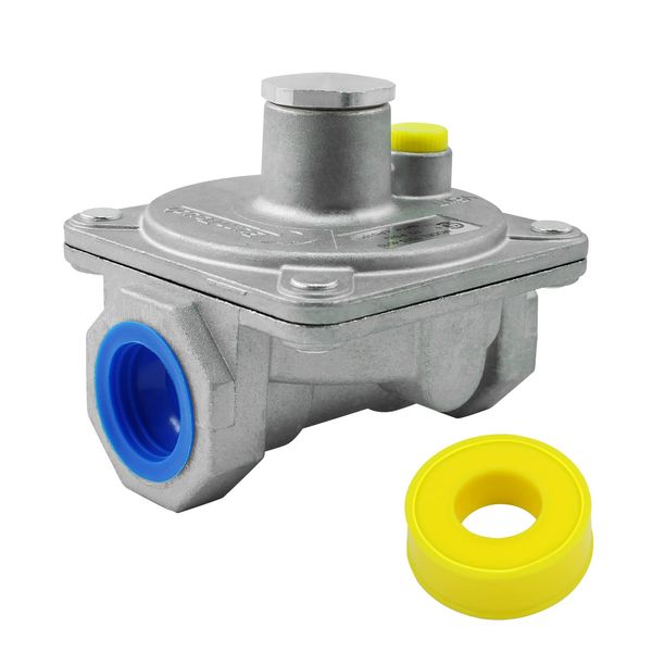 MENSI Natural Gas Pressure Regulator with 𝟑/𝟒" 𝐅𝐍𝐏𝐓 𝐓𝐡𝐫𝐞𝐚𝐝, 𝐏𝐫𝐞𝐬𝐬𝐮𝐫𝐞 𝟒" 𝐟𝐨𝐫 𝐍𝐆, 𝟏𝟎" 𝐖𝐂 𝐟𝐨𝐫 𝐋𝐏 𝐆𝐚𝐬,Adjustable fits for Commercial Stove Range Pipe Lines