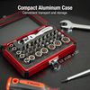 SUNEX TOOLS 9732 44Pc 1/4" Dr Mini Dual Flex Head RATCHET W Socket & Bit Set