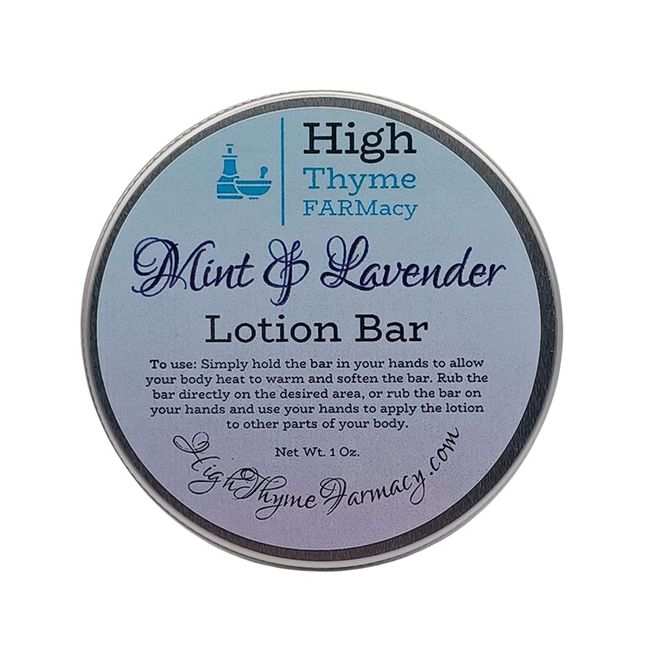 All-Natural Mint & Lavender Lotion Bar - Waterless Lotion Bar for Dry Skin - Moisturizing Beeswax Lotion Bar Scented with Essential Oils - Convenient Travel Lotion - Eco Friendly Lotion Massage Bar