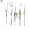 G.S DENTAL Examination Instruments Mouth Mirror with Handle Explorer Dressing Pliers