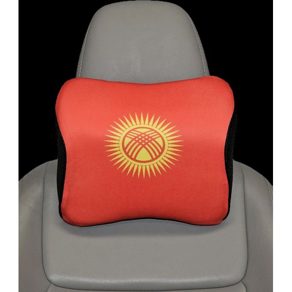 Kyrgyzstan Flag Headrest Neck Support Pillow with Memory Foam (2 Pack)