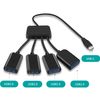 USB C Hub 1-to-4 with Octopus Arms,10.8in Cable,USB2.0 Port for U Disk,Mouse,Keyboard,Printer,Game Controller
