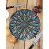 Stained Glass Mandala Circular Chopping Board