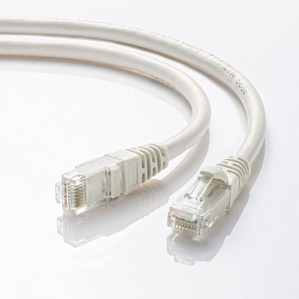 Sanwa Supply KB-T6AY-005W LAN Cable CAT6A Stranded 10Gbps/500MHz Gigabit Ethernet Cable, Crack Prevention, RJ45 Connector (0.5m) White