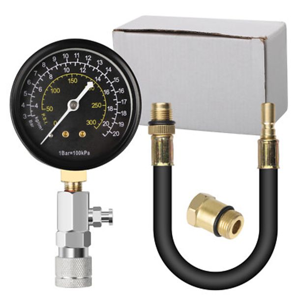 Triple Calibration Engine Compression Tester 0-300PSI Tool Kit with Gauge & Hose