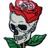 Skull Rose Applique Embroidered Flower Iron On Sew On Patch