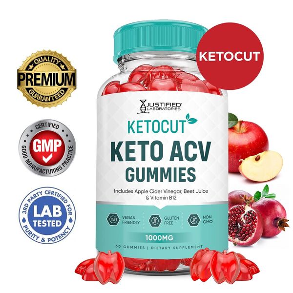 Ketocut Keto ACV Gummies 1000MG Apple Cider Vinegar 60 Gummys