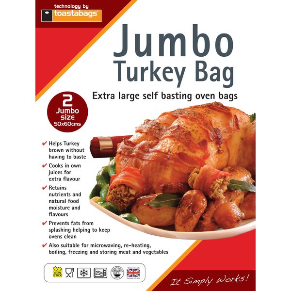 Jumbo Oven Roasting Bags 55 x 60cm 2 Pack - Perfect for Your Turkey