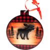 Moose Ornament Rustic Plaid Holiday Decoration for Christmas Tree