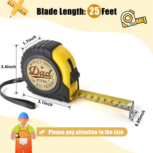 YUEYUQIU Tape Measure Gifts for Dad from Daughter Son Wife - Ideal Father’s Day Gifts for Father Step Dad Bonus Dad - Funny Engraved Tape Measure Present for Birthday Christmas Valentines