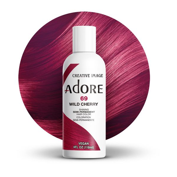 Adore Semi Permanent Hair Dye Wild Cherry Vegan Cruelty Free 4 Fl Oz