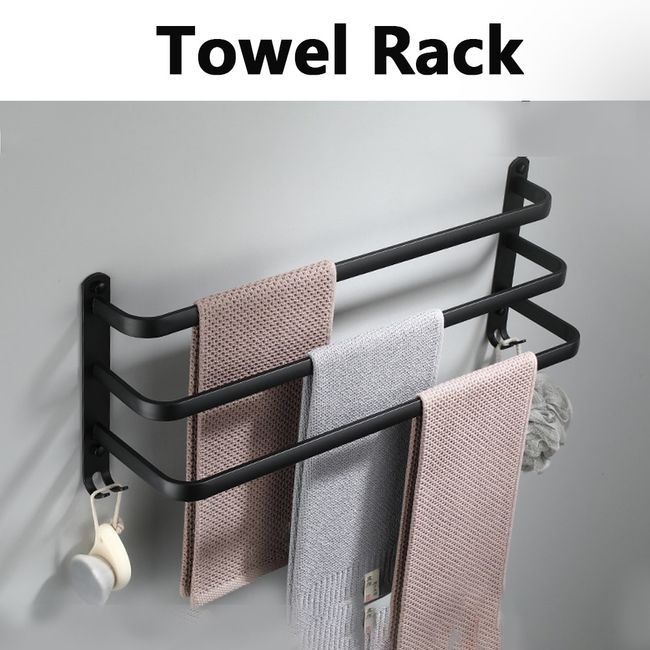 Towel Rack 30-50 CM Folding Holder With Hook Bathroom Accessories