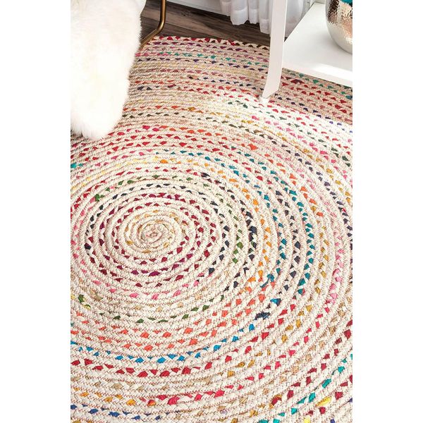 Rug 100% Natural Cotton Braided Style Reversible Rustic Modern Look Outdoor Rug