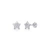 Amberta Women 925 Sterling Silver Celestial Stud Earrings: CZ Star Stud Earrings