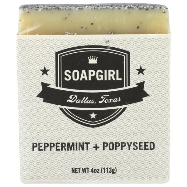 SOAPGIRL Peppermint Poppyseed Soap, 4 OZ