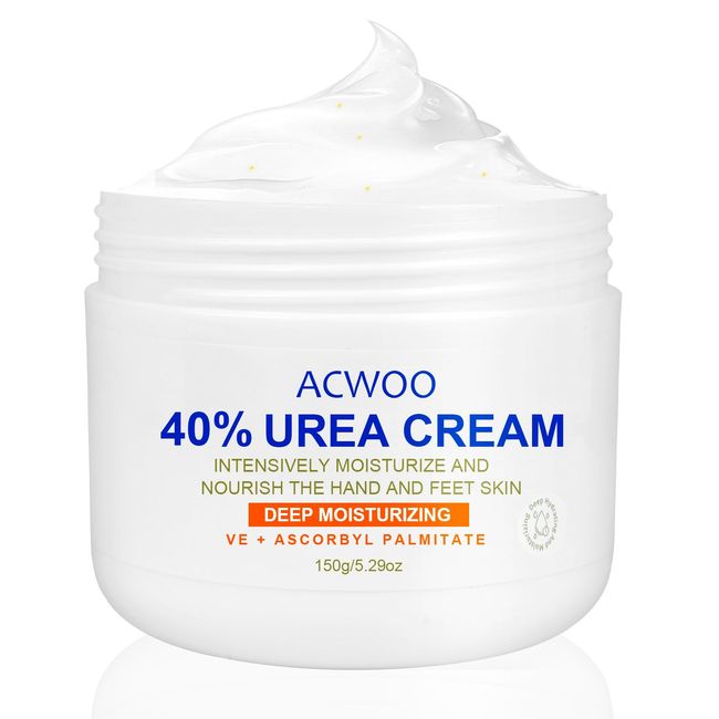 ACWOO Urea Foot Cream, 40% Urea Cream for Feet, Foot Nourishing Cream for Cracked Heels and Dry Skin Deep Moisturizing, Callus Remover Nourishes Soften For Feet, Knees, Hand