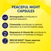 Rescue Peaceful Night Capsules, Unwind for Sleep, Ashwagandha, Chamomile, Magnesium, Vitamin B6, Natural Flower Essences, Vegan, 30 Capsules