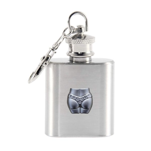 Crystal G String 1oz Keyring Hip Flask