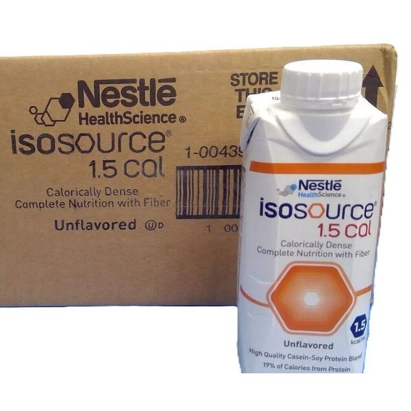 Nestle Isosource 1.5 Cal Tube Feeding Formula Unflavored  Case of 24 8.45oz 6/25