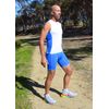 De Soto Skin Cooler Half Zip Tri Top - HSC (White/Blue, Medium)