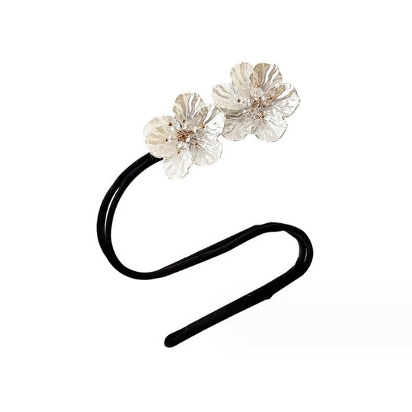 Hair Bun Maker with Shell Pearl Flower Round Bun and Crown Hairstyle Shaper French Twist Hairstyle Donut Hair Bun Maker Donut Holder Lazy Hair Twist Curler Bun Clips Hair Accessories for Women Girls