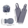 Yuka Washing, Rubber Back Scrub, Mud Gloves, Avalanched, Double-sided Use, Strong Rubbing, Unisex, Transparent Hanging Hook, Bath Goods, Includes 1 Hook (Gray)