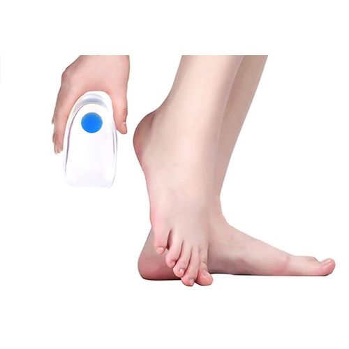 PEDIMEND™ Silicone Gel Massaging Heel Cushion | (2PAIR – 4PCS) | Bone Spur Heel Pad | Massages Heel & Provides Superior Shock Absorption Relief | for Men & Women | Foot Care (M: UK: 5-7)