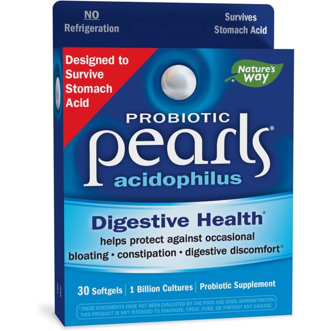 Nature’s Way Probiotic Pearls Acidophilus, 1 Billion Live Cultures, 30 Softgels