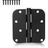 30 Pack Matte Black Door Hinges 4" X 4" Interior Door Hinges with 5/8" Radius Co