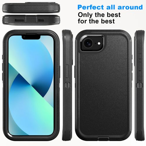 GRBeid for iPhone 16e Case Dropproof DustProof Strong Durable Heavy Duty Full Body Rugged 3-Layer Military Protective for iPhone 16e case 6.1 inch (Black)