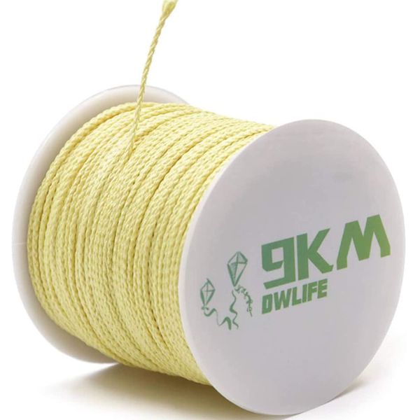 9KM DWLIFE Braided Kevlar Cord, 750lb 2.3mm 100Ft, High Tensile Strength, Abrasion, Flame Retardant, Kite String, Fishing Line, Model Rocket Shock, Hammock Tarp Ridgeline, Tactical Survival Paracord