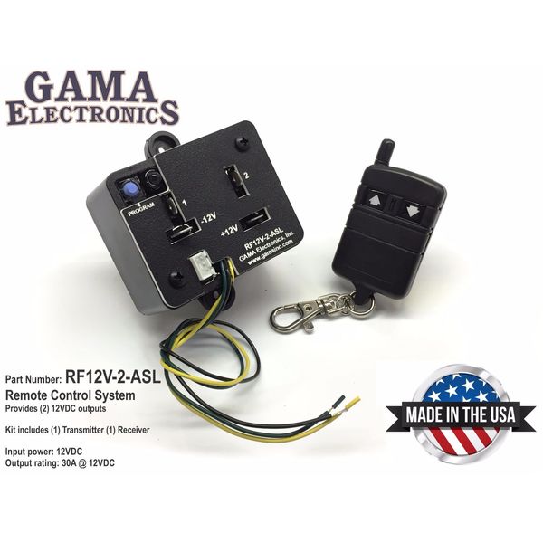 RF Remote Control Two 12-Volt Outputs w/aux. switch leads