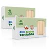 [2000 Count] Bamboo Wooden Toothpicks - Wood Round Double-Points Teeth Tooth Picks