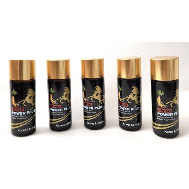 Power-Plus Super Ginseng Energy Liquid Supplement 1oz x 5 Bottles, Men's Power