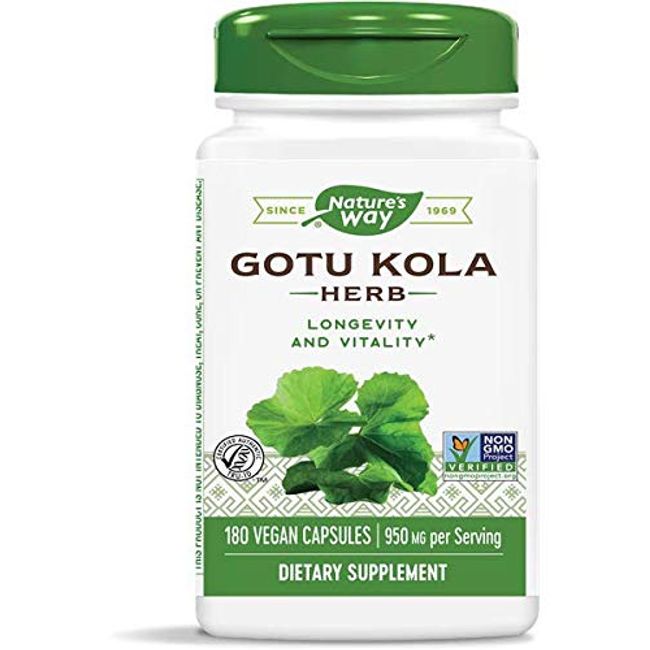 Nature's Way Gotu Kola - 180 Capsules/475 mg certified