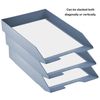 Acrimet Stackable Letter Tray Front Load, Letter Size, Plastic, Solid Blue Color, 1 Unit