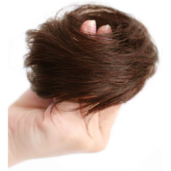 HIYE Bun Wig, Scrunchy, Comb Style, Fashionable, Popular, Adult, Cute, Point Wig, Wedding, After-party, Shichi-Go-San Coming of Age Ceremony, Kimono, Yukata, Everyday Use, Wig, Women's Volume, Easy to Wear (Light Brown) Free