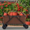 Wagon Utility Folding Cart Collapsible Garden Beach With Adjustable Handlebar