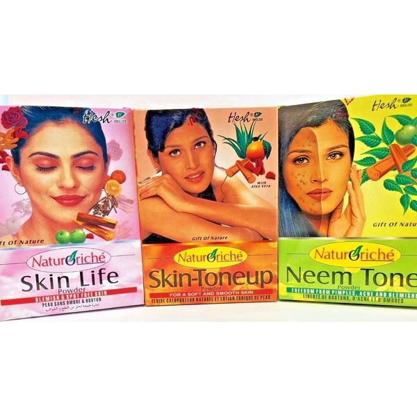 Hesh Nartuerich Skin Care Kit:100g X Pack of 3-Neem Tone, Skin Tone & Skin Life