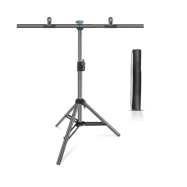 YAYOYA 6875T Backdrop Stand, Small, 26.8 x 29.5 inches (68 x 75 cm), Desktop Metal Clips, Adjustable Height 15.2 - 29.5 inches (38.5 - 75 cm), Background Paper, Stand, T-Shape, Stable, Poster Stand,