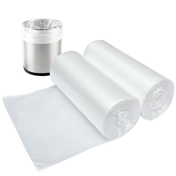 3 Gallon Small Clear Bathroom Trash Bags, Office Wastebasket Liners Garbage Bags for Restroom, Home Bins, 100 Counts