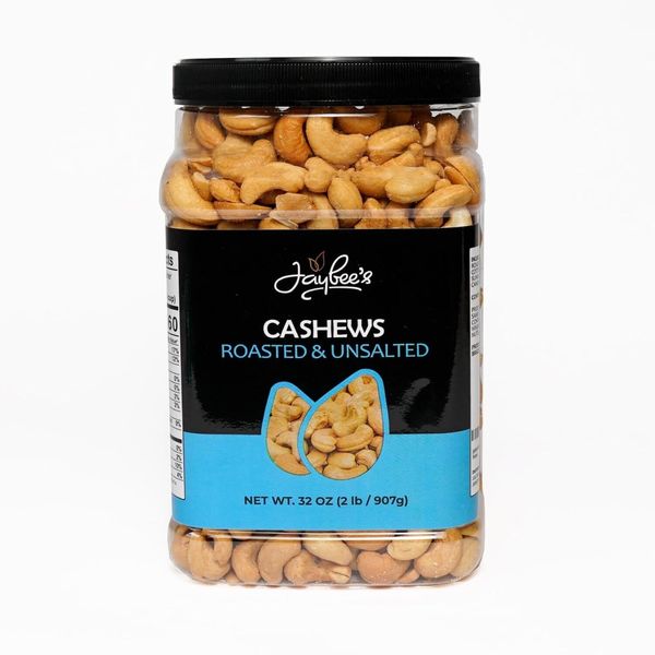 Cashews Roasted Unsalted (32 oz / 2 lbs) | Healthy Protein Snack, Natural Health