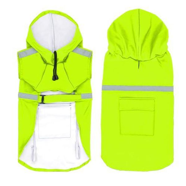 Reflective Waterproof Dog Raincoat - Fluorescent Green / S