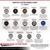 Service Caster Brand Replacement Wheel for Grainger Wheel 2RYY5
