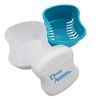 Denture Bath & Brush ~ Storage Container for Soaking Dentures, Brush with Double Bristle Head (Blue Bath, Blue Brush)