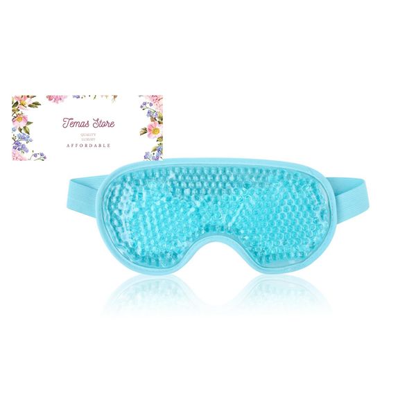 Temas Cooling Eye Mask for Puffy Eyes, Reusable Hot Cold Therapy Gel Cold Eye Mask for Migraine, Headache, Dark Circles, Dry Eyes, Swollen Eyes, Sinus Pain - Blue Green and Purple (Sky Blue)